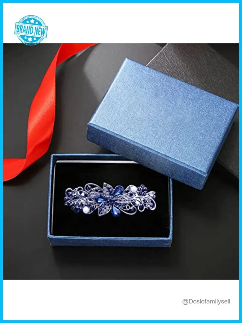 4 Flower Crystal Rhinestone Hair Barrettes Set - Spring Hair Clips for Women